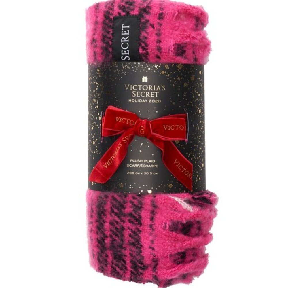 VICTORIA'S SECRET FUCHSIA PLUSH SCARF - Picture 3 of 7